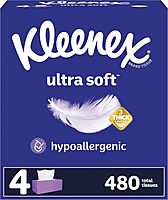 Kleenex Ultra Soft Facial Tissues, 3-Ply
