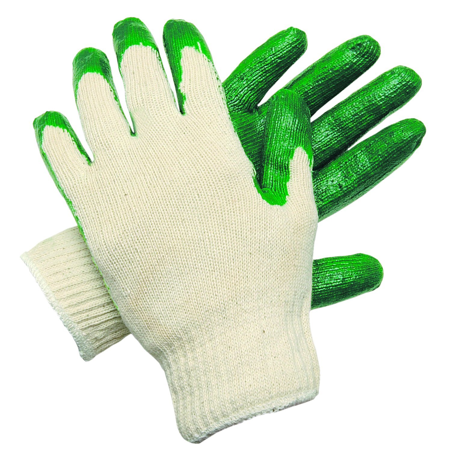 MCR SAFETY 9681 Seamless Cotton/Poly Knitted Gloves with Latex-Dipped Palm and Fingertips