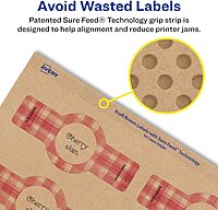 Avery Kraft Brown Wraparound Band Labels, Sure Feed Technology, 1.5" x 3.5", Cigar Band Labels, 150 Total, Print-to-The-Edge, Laser/Inkjet Printable 150 labels
