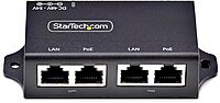 StarTech.com 2-Port PoE+ Injector, 10/100/1000Mbps, PoE/PoE+ (802.3af/at), 4X 10/100/1000BASE-T RJ45, 30W, Wall Mountable
