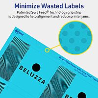 Avery Printable Rectangle Labels, Sure Feed Technology, 3" x 3.75", Bright Blue Labels, Print-to-The-Edge, Laser/Inkjet Printable, 60 Total, Great for Candles and Ingredients 60 labels