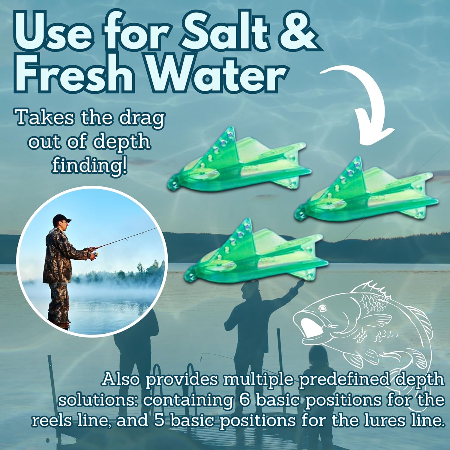 Davis Fish Seeker Trolling Plane - Chartreuse