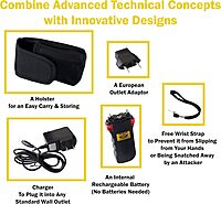 Uzi Rechargeable Stun Gun Self Defense & Protection for Men, Women, 4-in-1 Device, 2 Million Volt, with LED Light