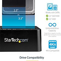 StarTech.com Standalone Dual-Bay Hard Drive Duplicator & Docking Station