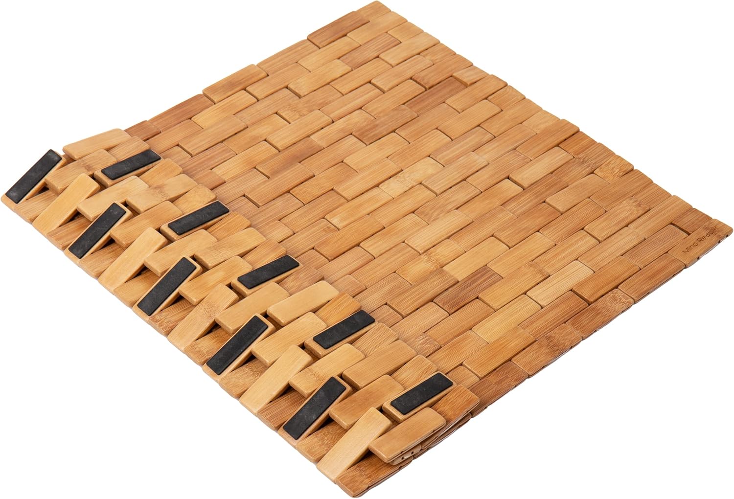 Mind Reader Bath Mat, Shower Mat, Bathtub Mat, Bathroom Accessory, Wood/Rayon from Bamboo, 23.5"L x 16.5"W x 0.4"H, Brown