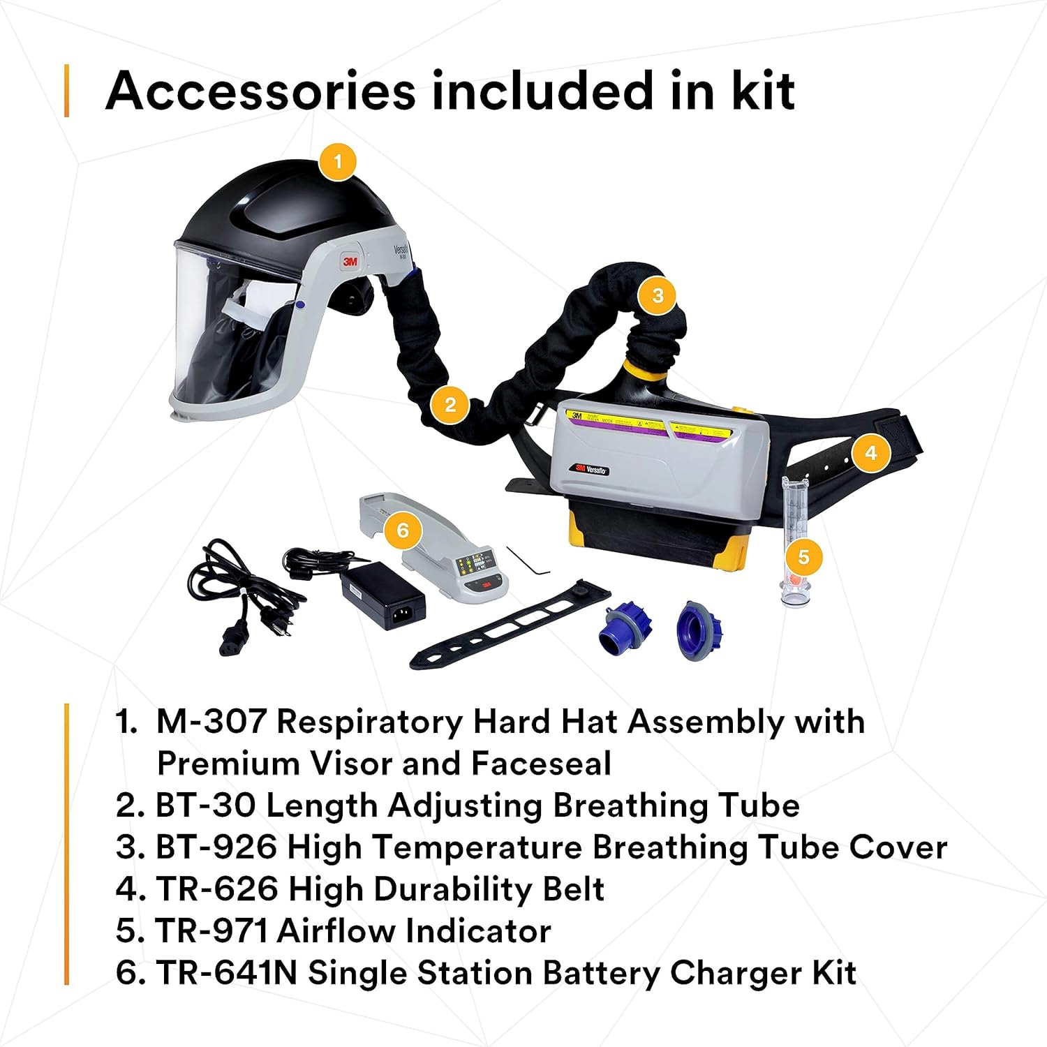 3M PAPR Respirator, Versaflo Powered Air Purifying Respirator Heavy Industry Kit, TR-800-HIK, Intrinsically Safe, NIOSH