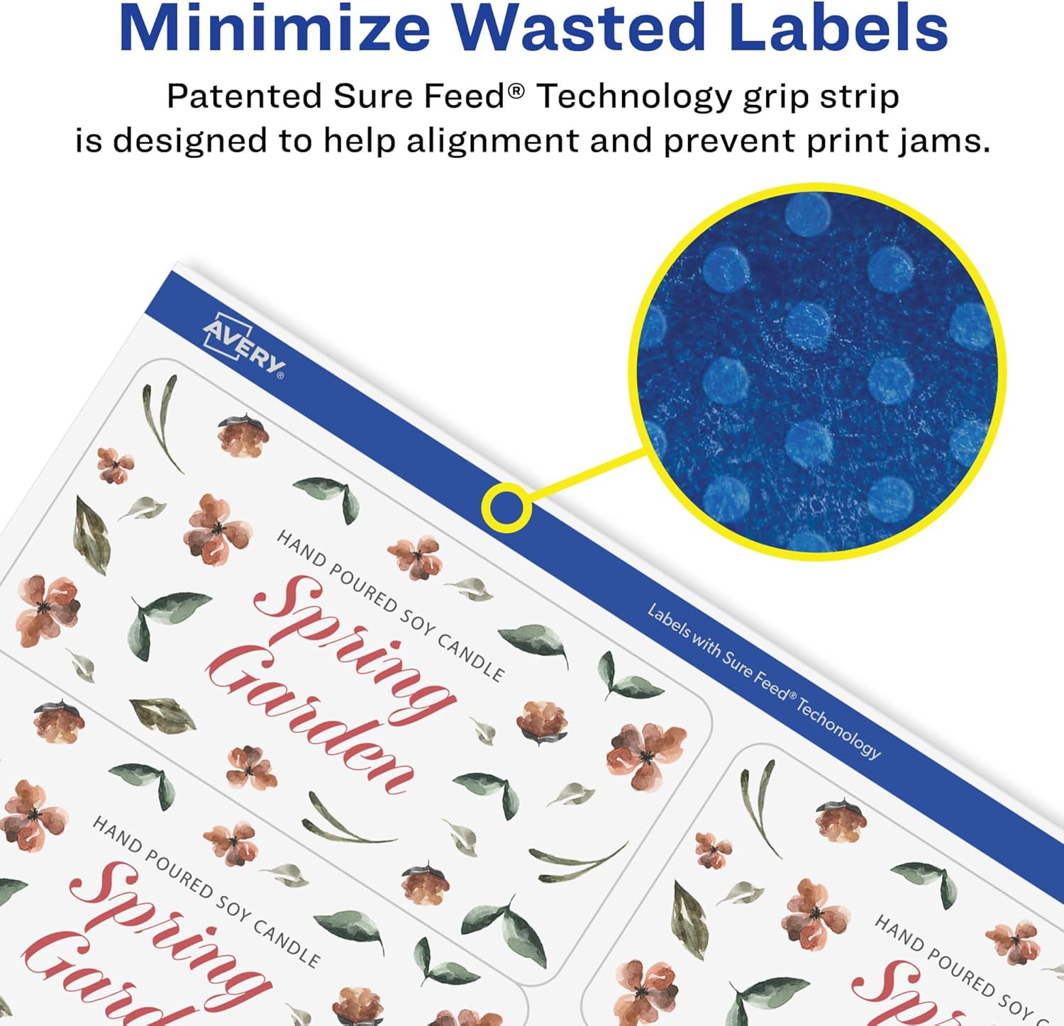 Avery Matte White Removable Rectangle Labels, Sure Feed Technology, 2" x 4"