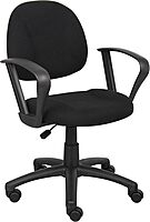 Boss Office Products Perfect Posture Delux Fabric Task Chair with Loop Arms in Black