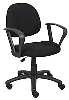 Boss Office Products Perfect Posture Delux Fabric Task Chair with Loop Arms in Black