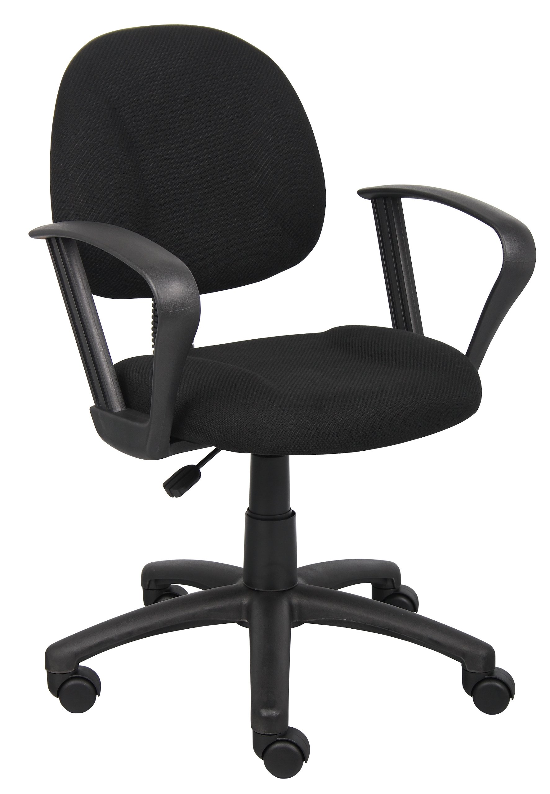 Boss Office Products Perfect Posture Delux Fabric Task Chair with Loop Arms in Black