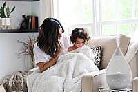 CRANE Drop 4-in-1 Ultrasonic Cool Mist Top-Fill Humidifier with Sound Machine, Night Light & Aroma Tray