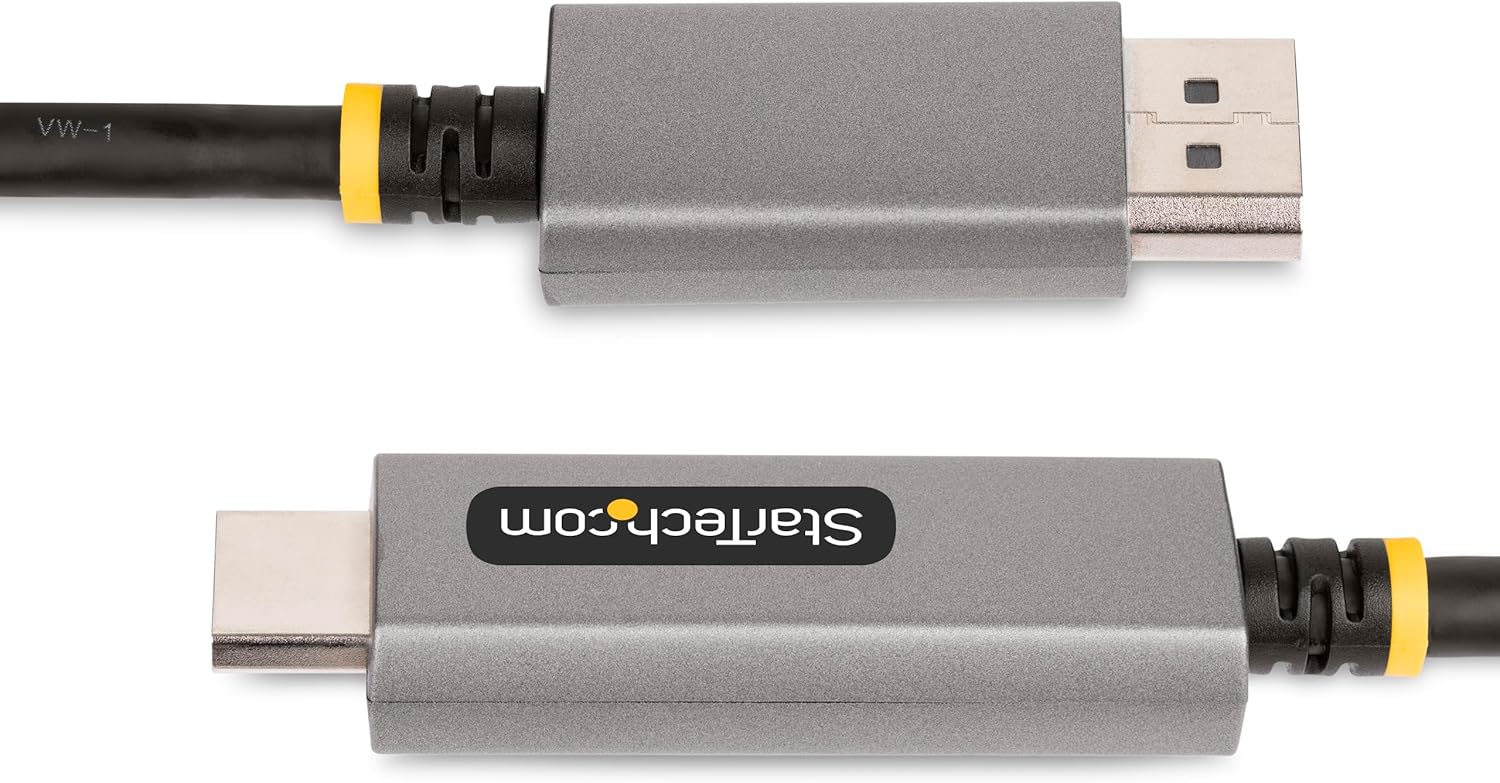 StarTech.com 6ft (2m) DisplayPort to HDMI Adapter Cable, 8K 60Hz, 4K 144Hz, HDR10, DP 1.4 to HDMI 2.1 Active Video Converter