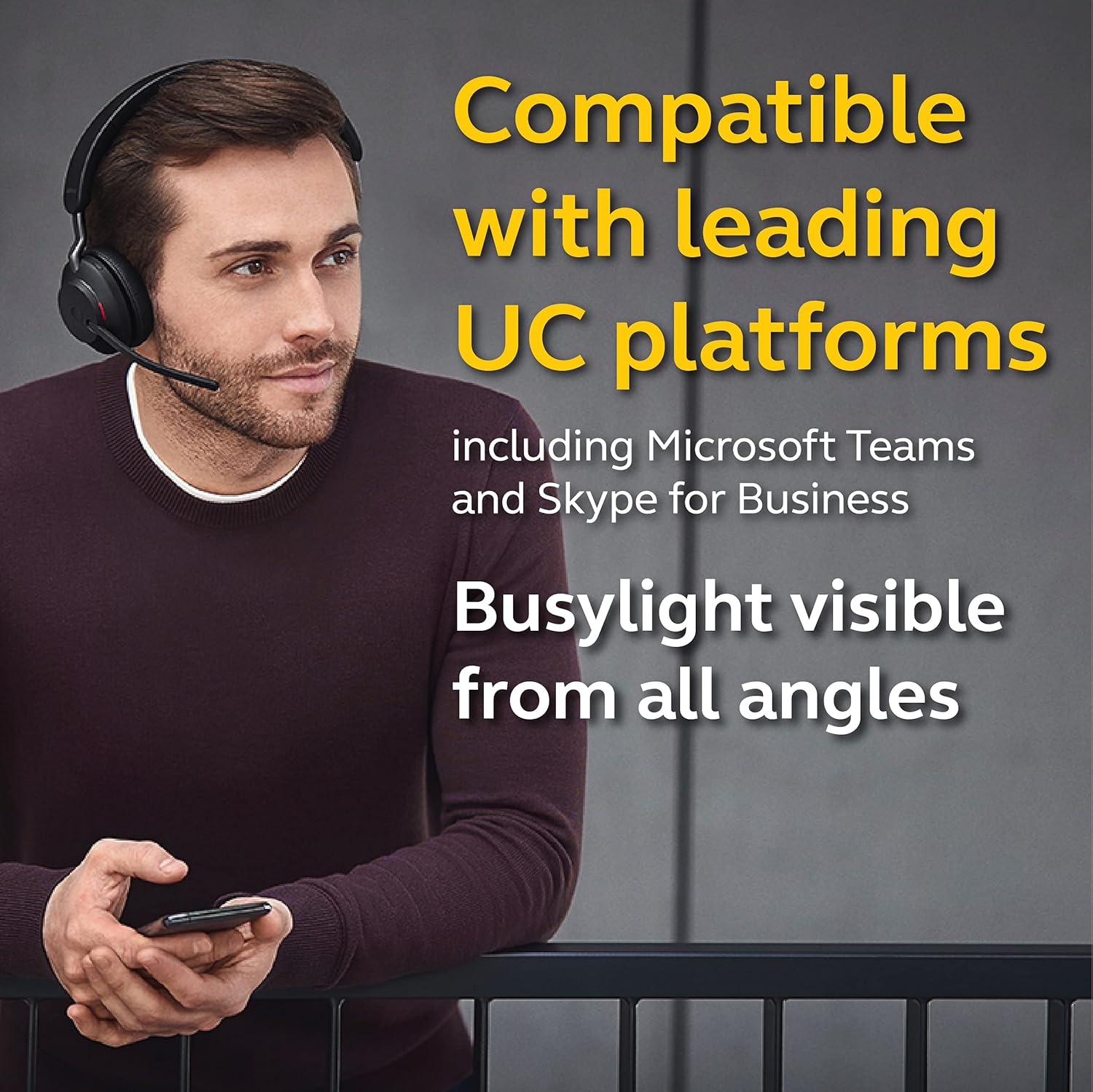 Jabra Evolve2 65 Wireless Headset On-Ear Bluetooth Headphones for Calls and Music