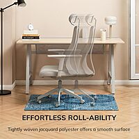 Anji Mountain Rug'd Office Chair Mat for Carpet & Hardwood Floor - Jacquard Woven Top, Anti-Slip Backing, Low Pile