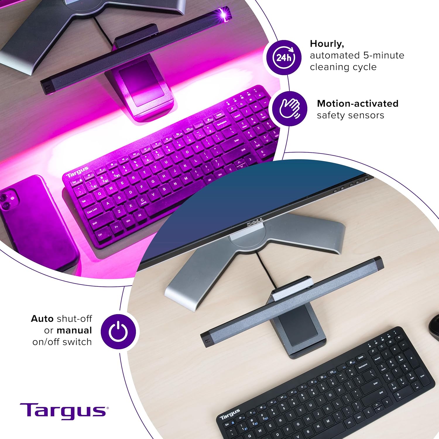 Targus UV-C LED Disinfection Light - Automatically Disinfect High-Touch Surfaces and Devices (AWV339TT)