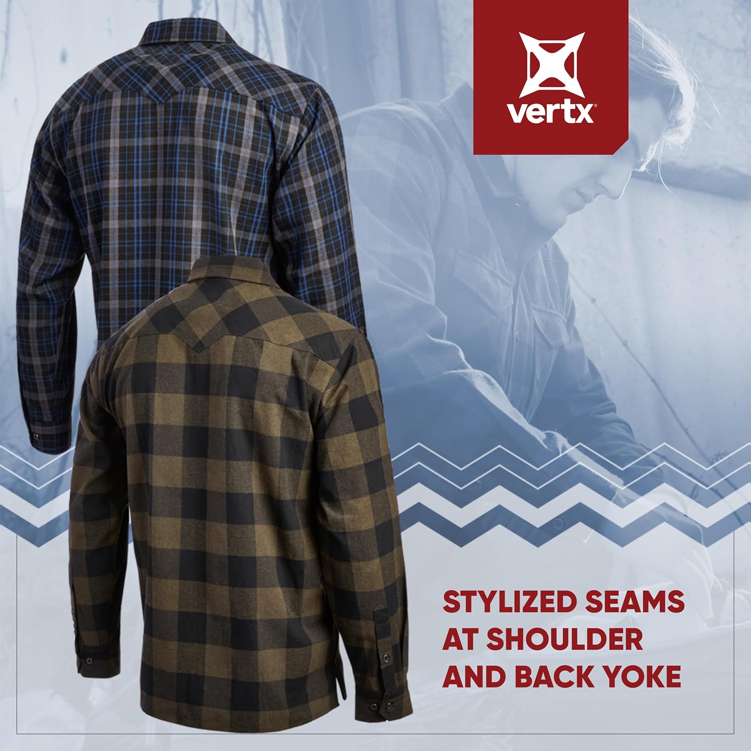 VERTX Canyon Valley Mens Tactical Flannel Shirt Long Sleeve
