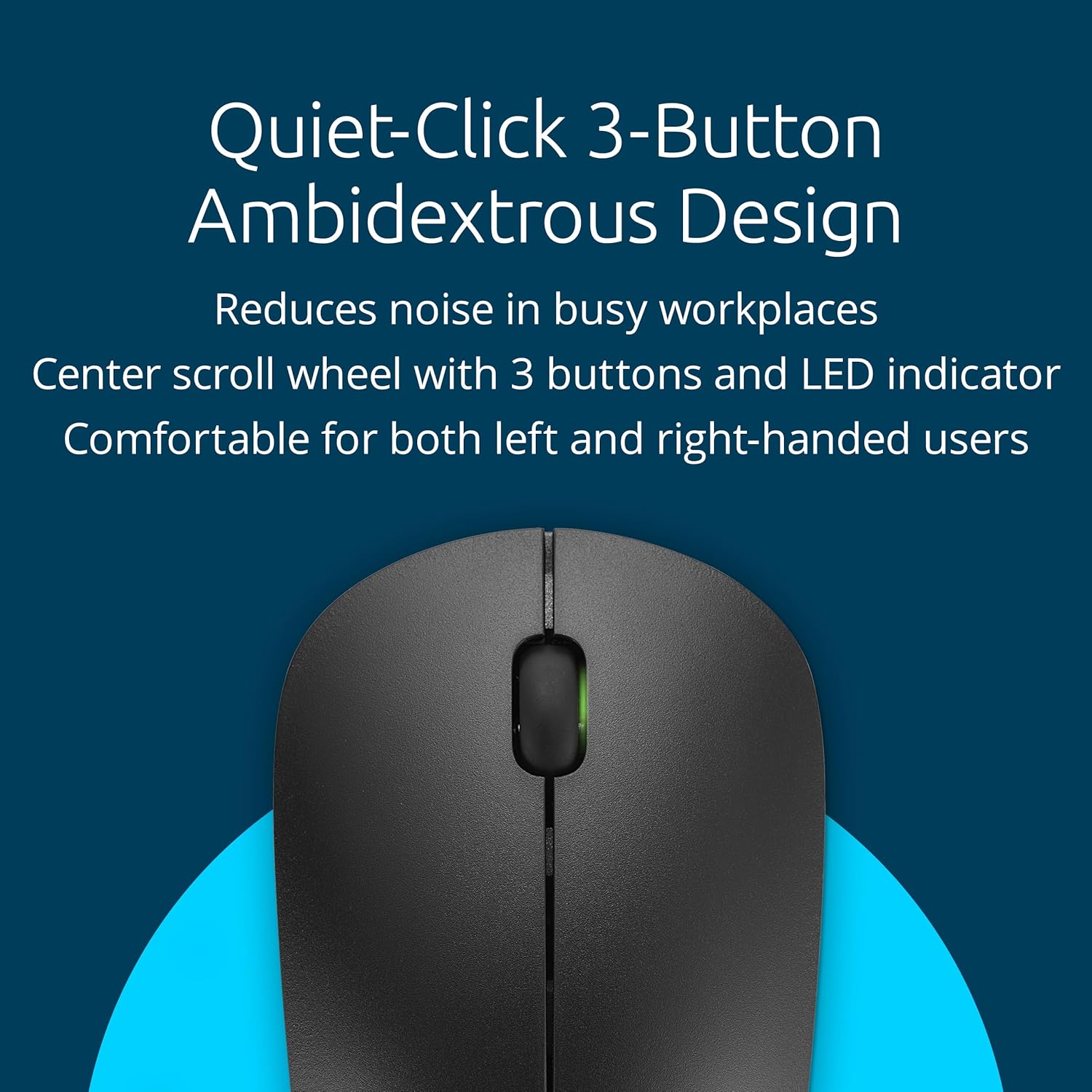 Kensington MY230 EQ Wireless Rechargeable Mouse, Ambidextrous Design, Quiet-Click, 2.4GHz, Bluetooth 5.0, Black (K75303NA)