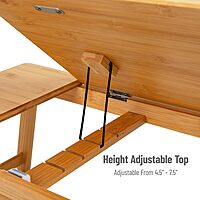 Mind Reader Lap Desk Laptop Stand, Bed Tray, Dorm Room, Folding Legs, Rayon From Bamboo, 19.75"L x 12"W x 8.25"H, Brown