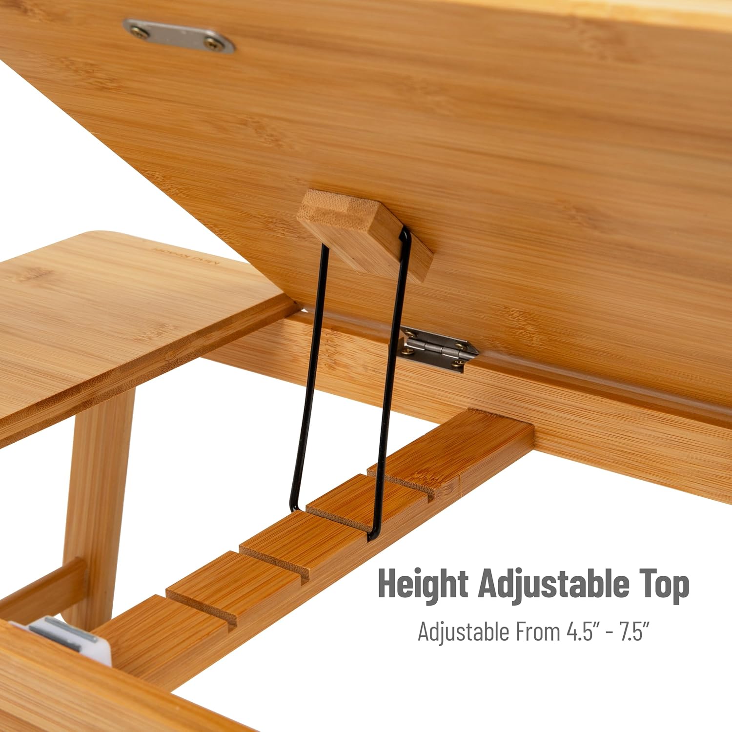 Mind Reader Lap Desk Laptop Stand, Bed Tray, Dorm Room, Folding Legs, Rayon From Bamboo, 19.75"L x 12"W x 8.25"H, Brown