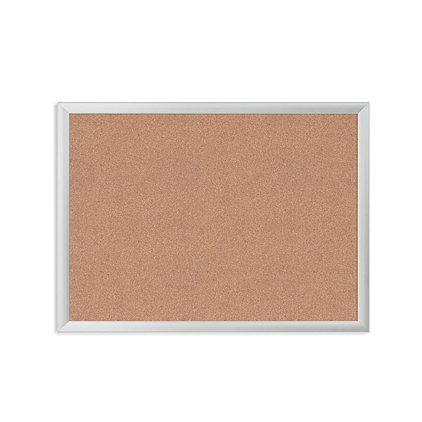 U BRANDS Cork Bulletin Board, Silver Aluminum Frame