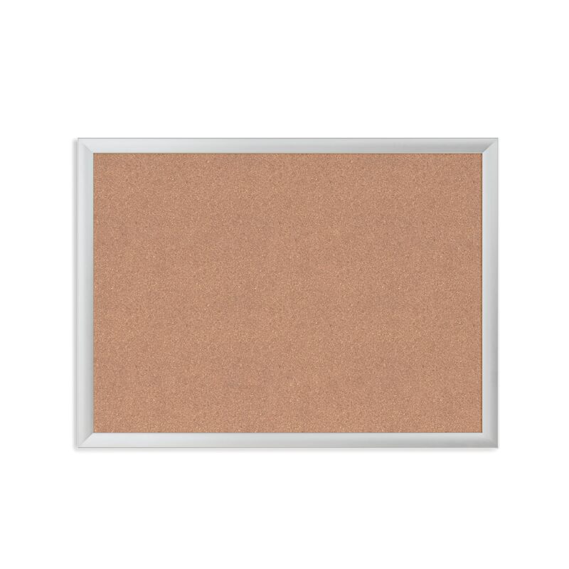 U BRANDS Cork Bulletin Board, Silver Aluminum Frame