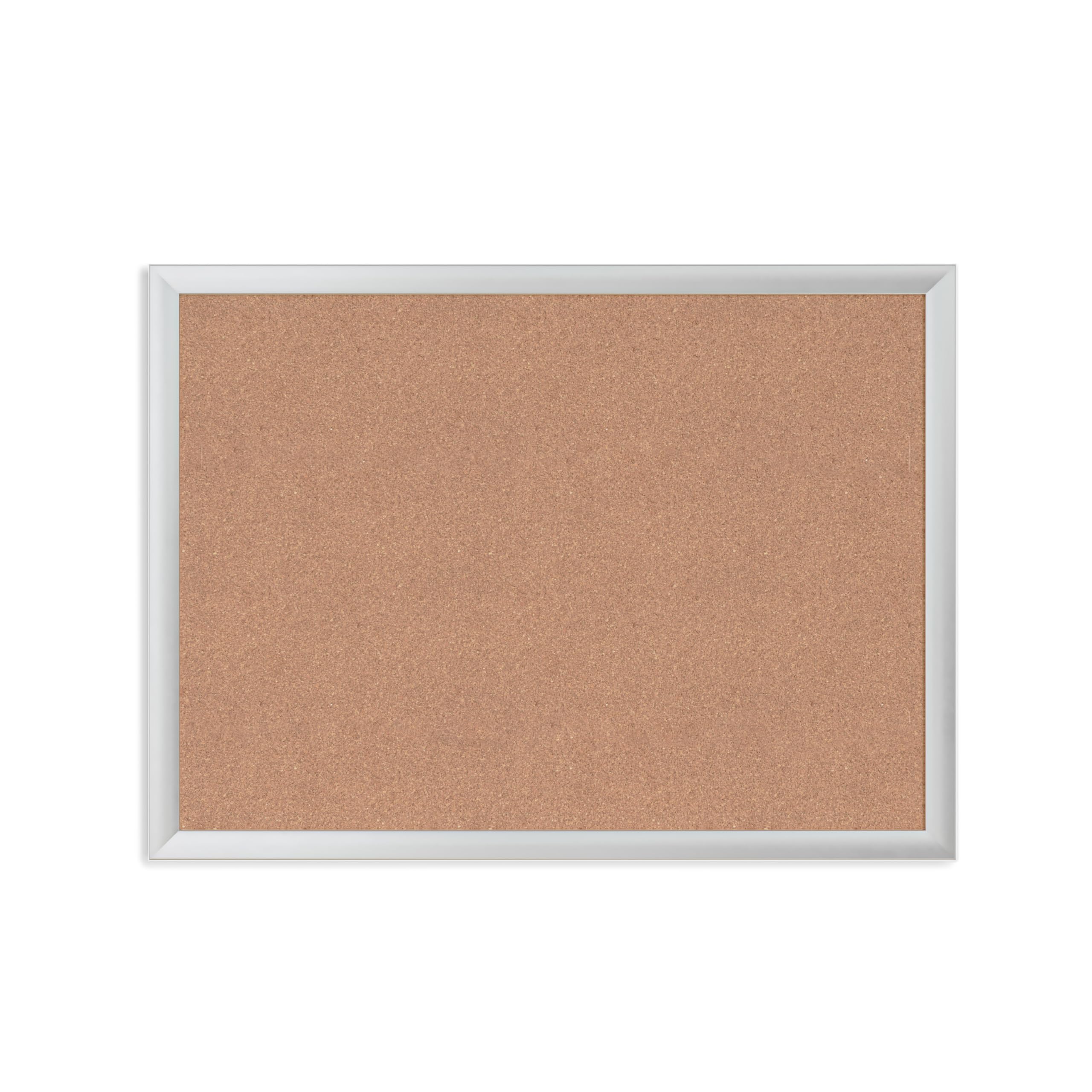 U BRANDS Cork Bulletin Board, Silver Aluminum Frame
