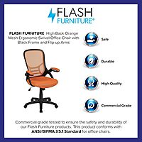 Flash Furniture Porter High-Back Mesh Ergonomic Swivel Office Chair with Adjustable Lumbar Support and Flip-Up Armrests