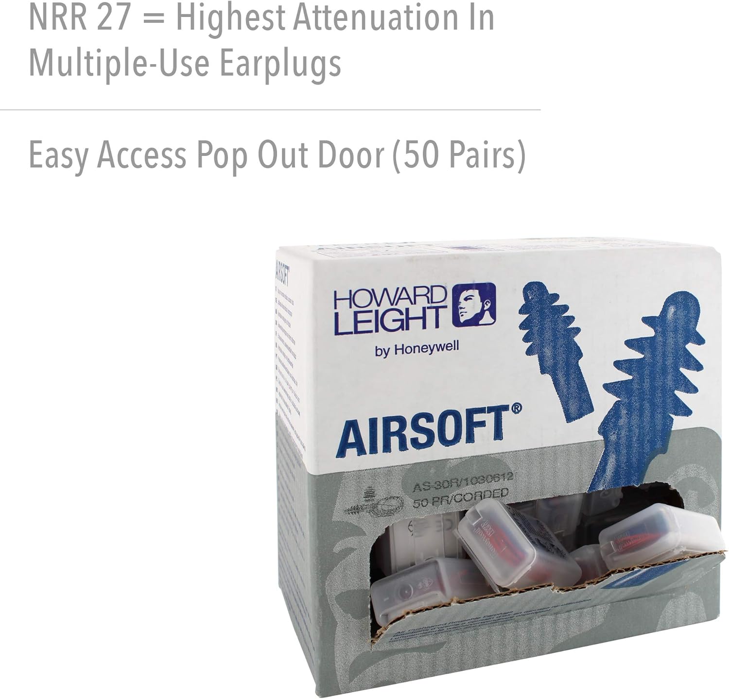 Howard Leight by Honeywell AirSoft Flanged Reusable Earplugs
