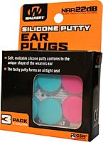 Walker's Silicone Putty - Soft Moldable Tacky Adaptable 20dB NRR Noise-Blocking Hearing Protection, Teal/Pink