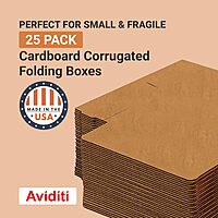 AVIDITI Medium Shipping Boxes 17"L x 11"W x 2.5"H, 25-Pack | Foldable Corrugated Cardboard Crush-Proof Box for Shipping, Packing, Moving and Storage 17x11x2.5