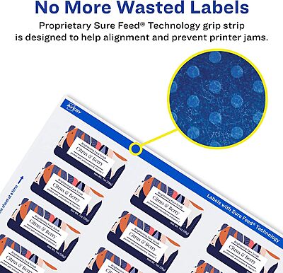 Avery Durable Waterproof Rectangle Labels, Sure Feed Technology, 0.75" x 2.25"