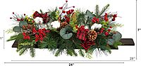 Nearly Natural 24in. Holiday Berries, Pinecones and Eucalyptus Christmas Artificial Arrangement Cutting Board Wall Décor or Table Arrangement