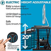 VERSADESK® PowerPro™ 48” x 24” Extra Wide Electric Sit-to-Stand Desk Converter w/ Keyboard Tray for Home or Office | USB