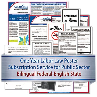 ComplyRight Federal (Bilingual), State and Public Sector (English) Labor Law 1-Year Poster Service, Wyoming (U1200CBOPSECWY)