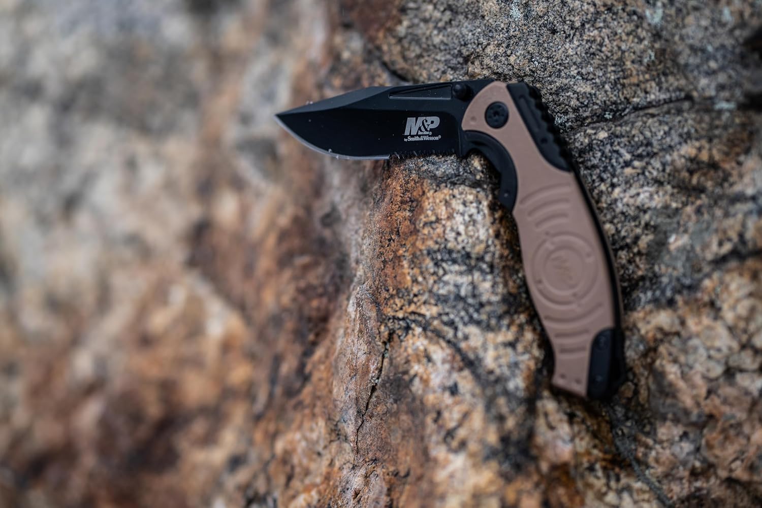 Smith & Wesson M&P SWMP13GLS 8.2in High Carbon S.S. Folding Knife with 3.5in Serrated Clip Point Blade and Aluminum Handle