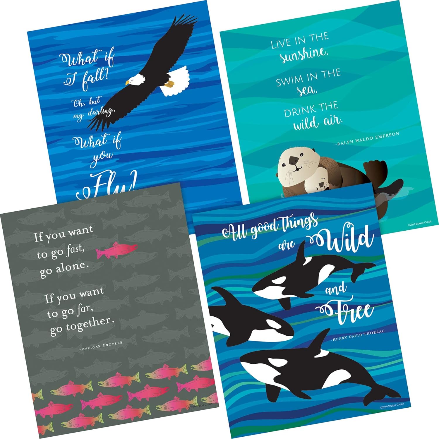 Barker Creek Set of 4 Inspirational 8 x 10 Art Prints