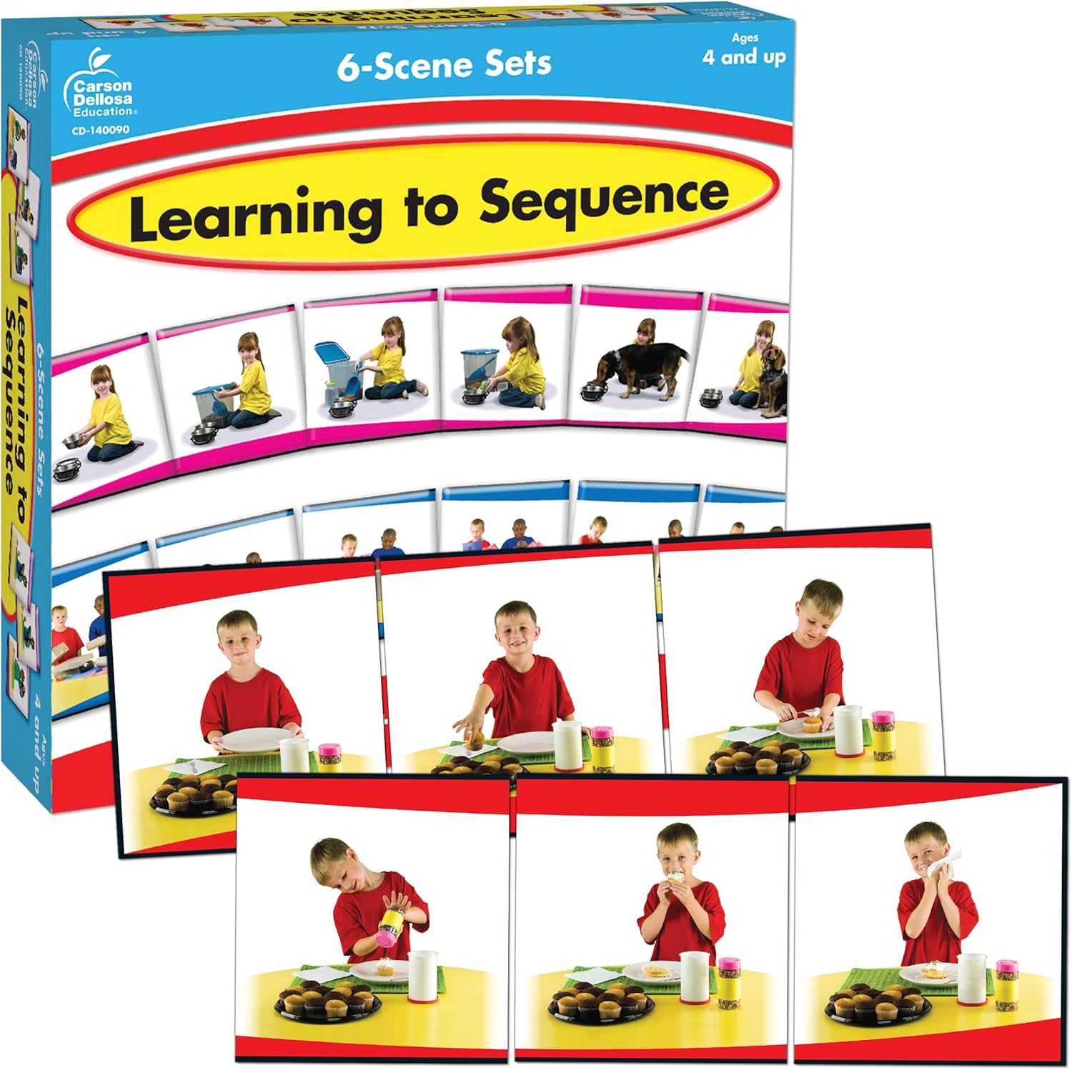 Carson Dellosa Learning to Sequence for Kids Puzzle, 6-Scene Sets With 8 Picture Board Stories