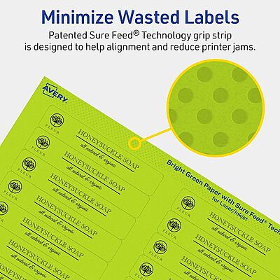 AVERY Printable Rectangle Labels with Sure Feed Technology