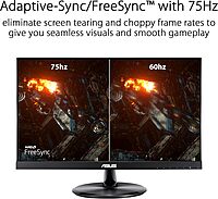 ASUS VP229Q 21.5” Monitor, 1080P Full HD, 75Hz, IPS, FreeSync/Adaptive-Sync, Eye Care, HDMI DisplayPort VGA, Frameless, VESA Wall Mountable BLACK 22" IPS 75Hz Framless w/DP