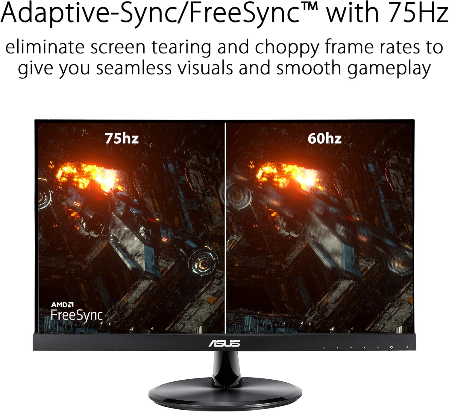 ASUS VP229Q 21.5” Monitor, 1080P Full HD, 75Hz, IPS, FreeSync/Adaptive-Sync, Eye Care, HDMI DisplayPort VGA, Frameless