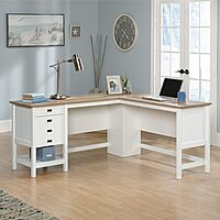Sauder Cottage Road L Shaped Desk Computer Desk with Drawers and Cable Management
