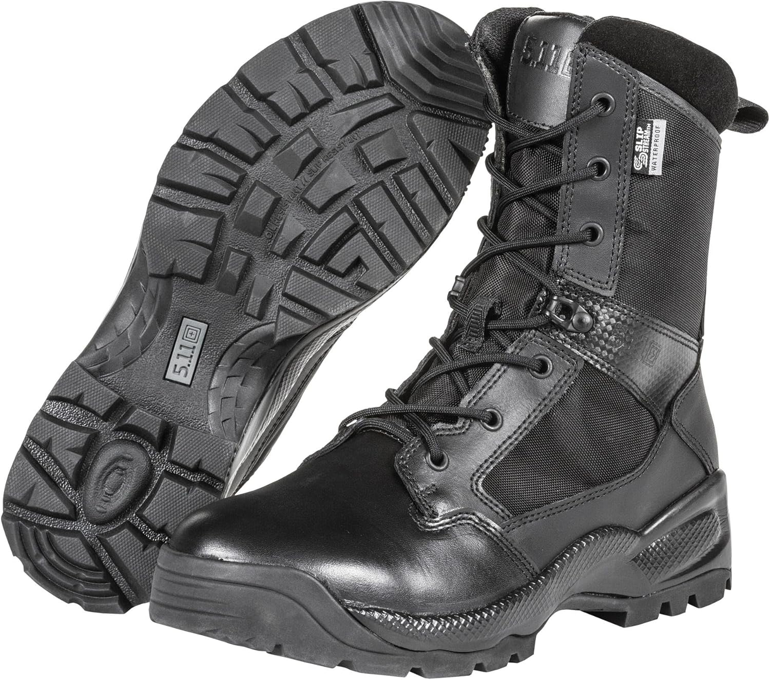 5.11 Tactical Men's Patrol Storm Waterproof Boots, ATAC 2.0 8", Side-Zip, Style 12392ABR