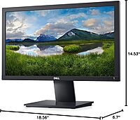 Dell 20 E2020H 19.5-inch 60Hz Small Thin Monitor for Laptop, Computer & Desktop, HD+ 1600 x 900p, Anti Glare, LED Display, VGA/Displayport Connectivity - Black