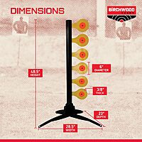 Birchwood Casey Handgun Dueling Tree Target with AR500 Steel Paddles, World of Targets