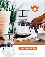 Commercial Chef Drip Coffee Maker with Pour Over Filter, 5 Cup, 0.75L Water Tank, Brews in 6 Minutes
