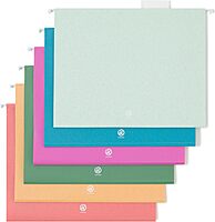 U Brands U-Eco Poly Hanging File Folders, Set of 12, Assorted Brights, White Metal Hanging Rods, Letter Size (6596U01-12)