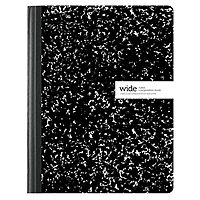 Office Depot® Brand Composition Books, 7-1/2in x 9-3/4in, Wide Ruled, 100 Sheets, Black/White, Case Of 24 Notebooks