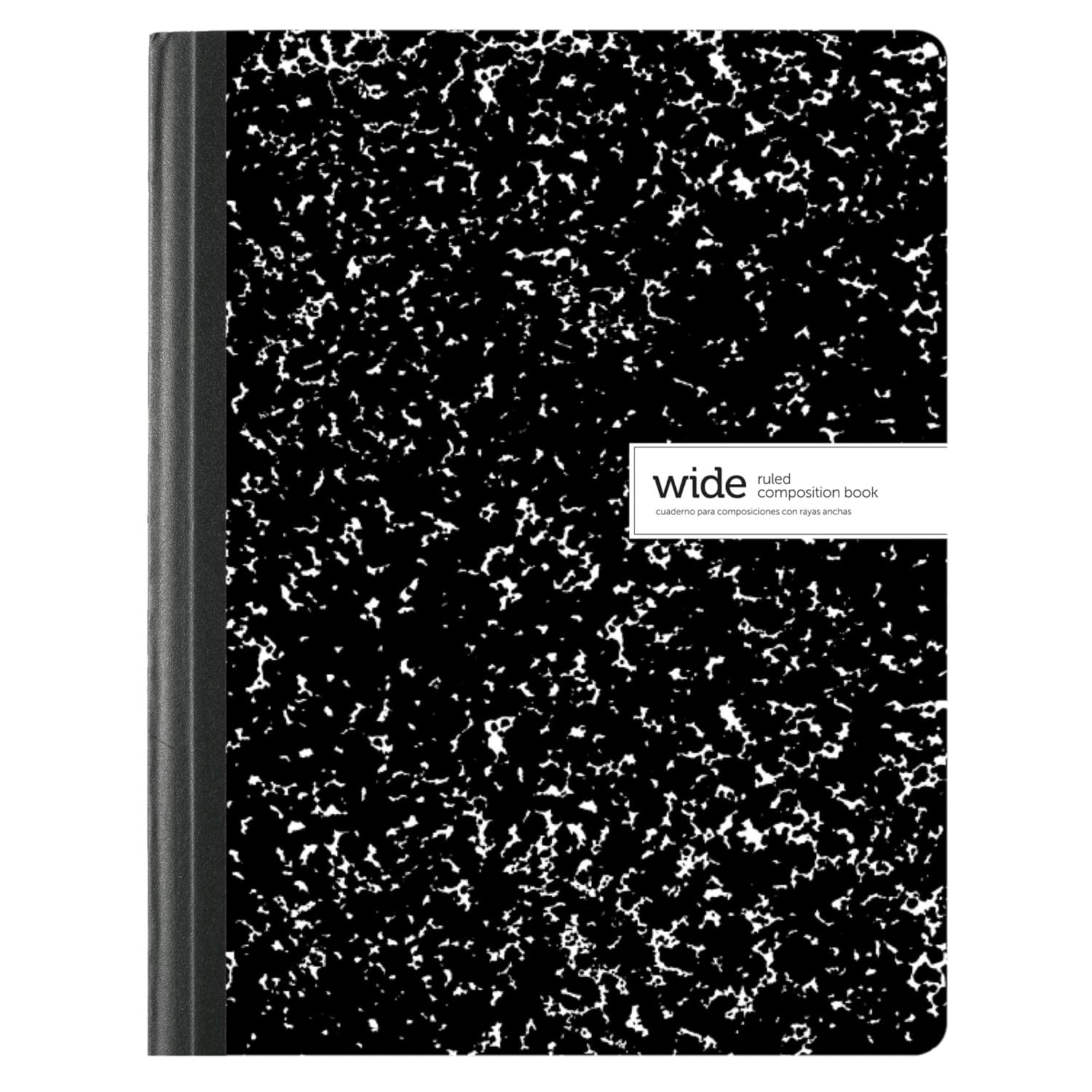 Office Depot® Brand Composition Books, 7-1/2" x 9-3/4", Wide Ruled, 100 Sheets, Black/White, Pack Of 12 Notebooks