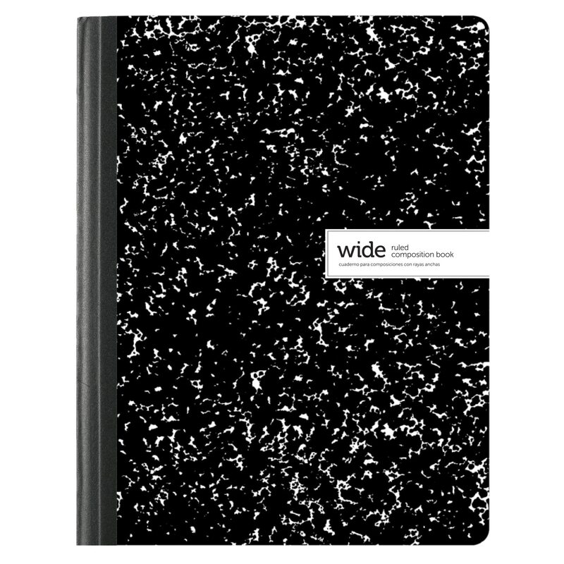 Office Depot® Brand Composition Books, 7-1/2in x 9-3/4in, Wide Ruled, 100 Sheets, Black/White, Case Of 24 Notebooks