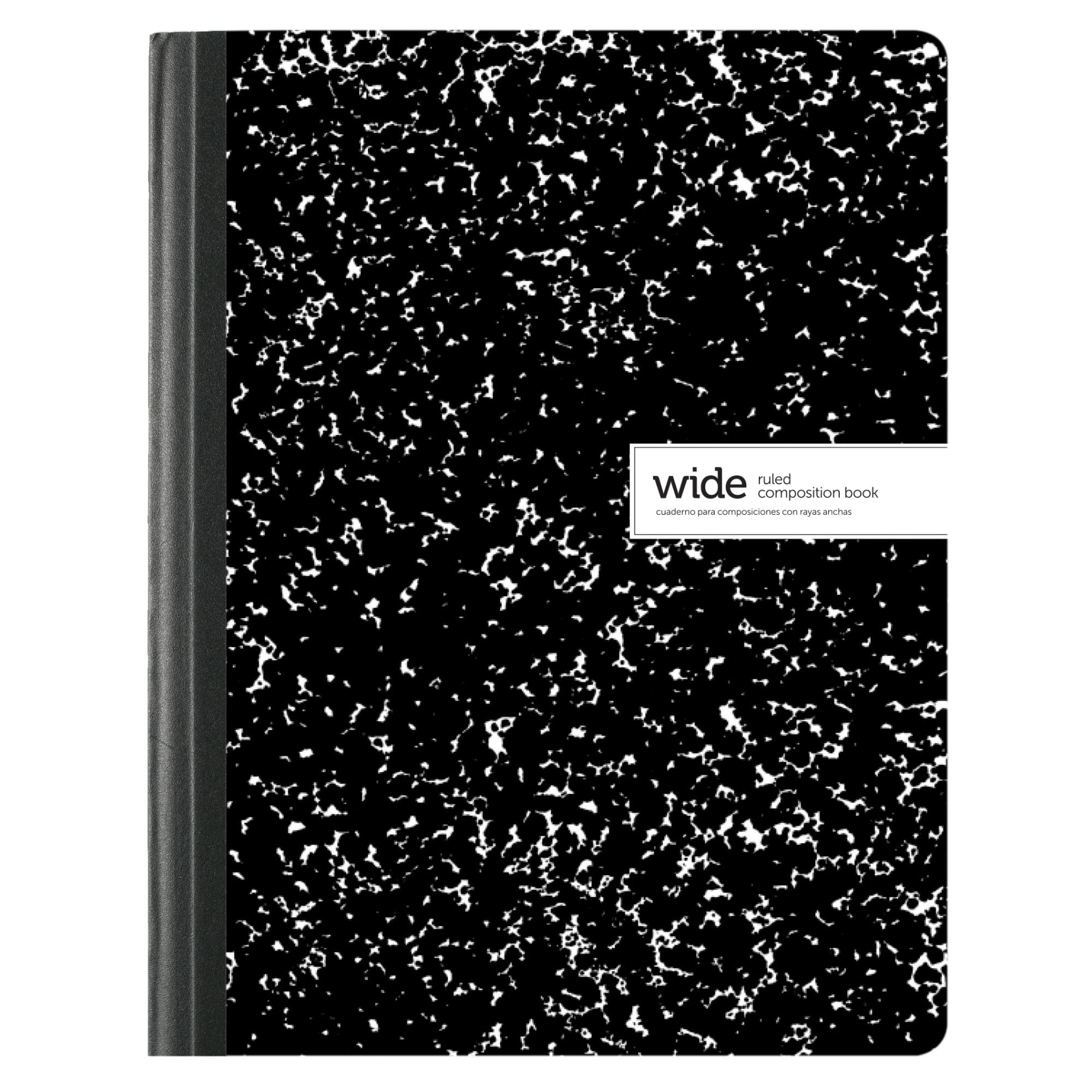 Office Depot® Brand Composition Books, 7-1/2in x 9-3/4in, Wide Ruled, 100 Sheets, Black/White, Case Of 24 Notebooks